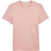 T-shirt col rond homme lin rose