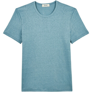 Vêtements T-shirts manches courtes Achel Par Lemahieu T-shirt col rond homme lin Ciel Bleu