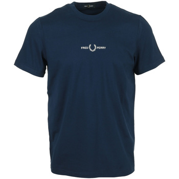 Vêtements Homme T-shirts manches courtes Fred Perry Embroidered Bleu
