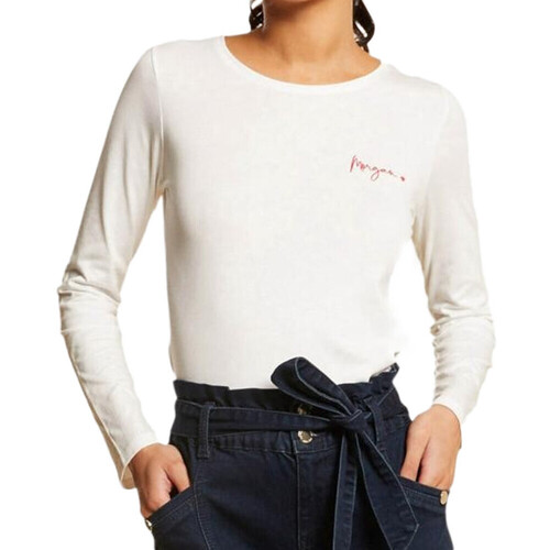 Morgan 222-TCOEUR Blanc - Vêtements T-shirts manches longues Femme 22,99 €