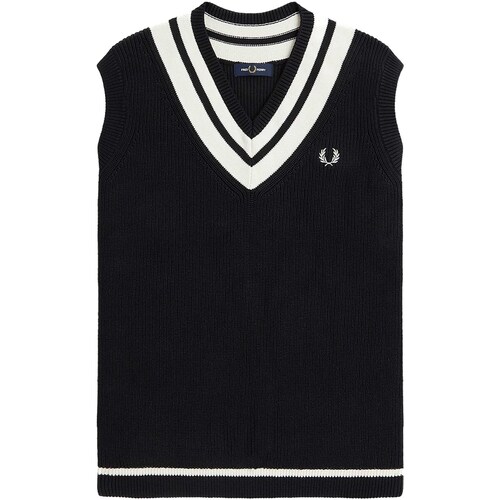 Vêtements Homme Vestes Fred Perry Maglione Fred Perry Striped Trim Noir