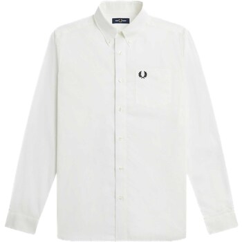Vêtements Homme Chemises manches longues Fred Perry Camicia Fred Perry Button Down Collar Blanc