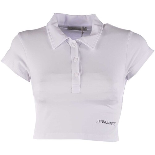 Vêtements Femme T-shirts & Polos Hinnominate Polo Corta In Bielastico Con Stampa Blanc