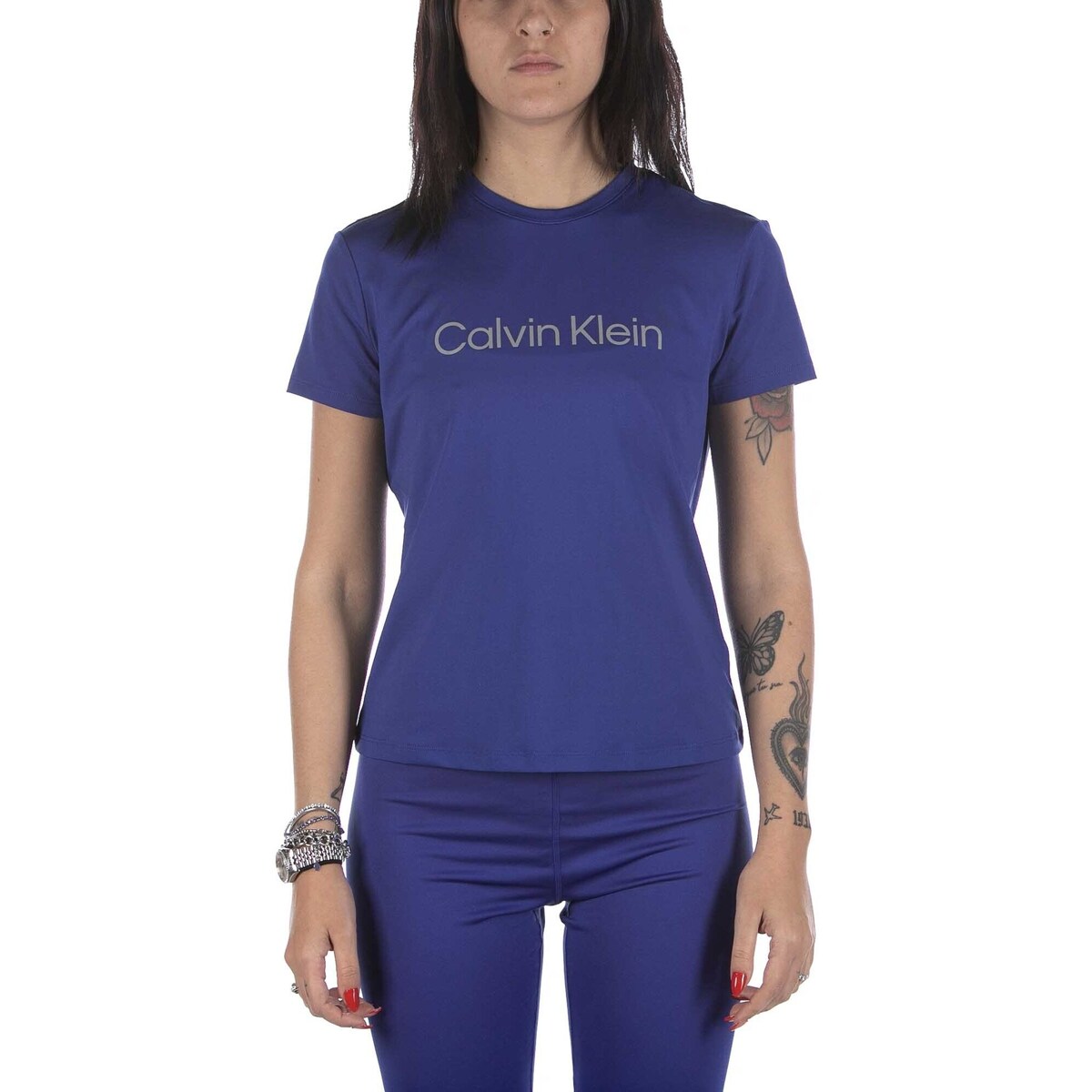 Vêtements Femme T-shirts & Polos Calvin Klein Jeans T-Shirt  Wo Bleu