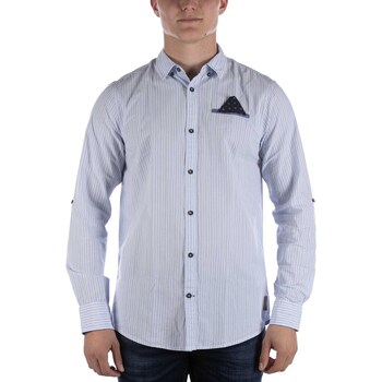 Vêtements Homme Chemises manches longues Scotch & Soda Camicia  Striped Bianco Azzurro Bleu