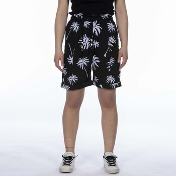 Vêtements Femme Shorts / Bermudas Shopart Bermuda  Donna In Tessuto Stampato Nero Noir