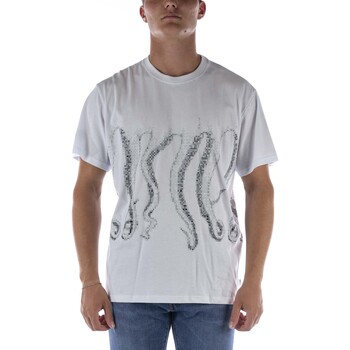 t-shirt octopus  t-shirt  censored outline bianco 