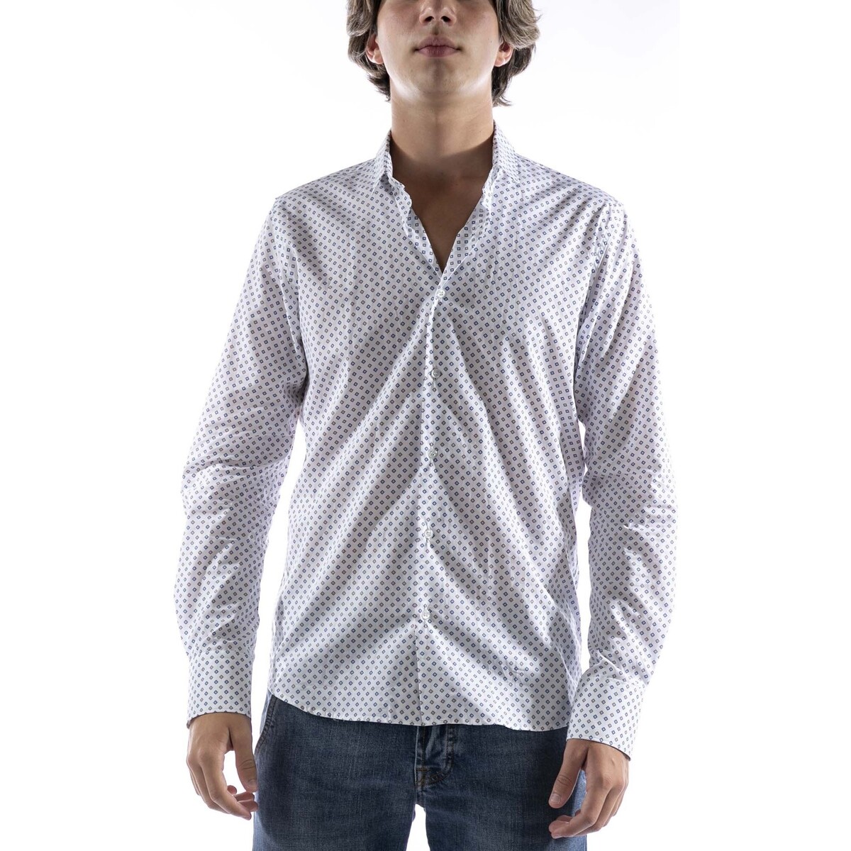 Vêtements Homme Chemises manches longues Sl56 Camicia S.L.56 Fantasia Bianco Blanc