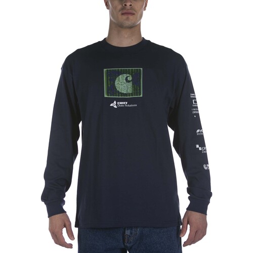 Vêtements Homme Livraison gratuite* et Retour offert Carhartt L/S Data Solutions T-Shirt Bleu