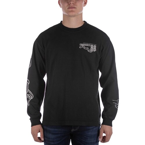 Vêtements Homme Citrouille et Compagnie Carhartt T-Shirt  M/L Stronger Fuliggine Noir