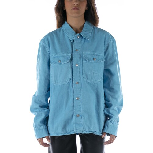 Vêtements Homme Chemises manches longues Calvin Klein jacket Jeans Camicia  Shirt Jacket Azzurro Marine
