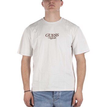 Vêtements Homme T-shirts & Polos Guess T-Shirt  Go Brent Logo Script Beige Beige