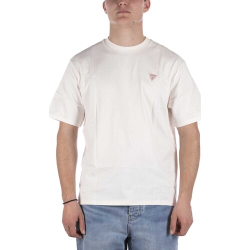 Vêtements Homme T-shirts & Polos Guess T-Shirt  Go Camp Logo Tee Bianco Blanc