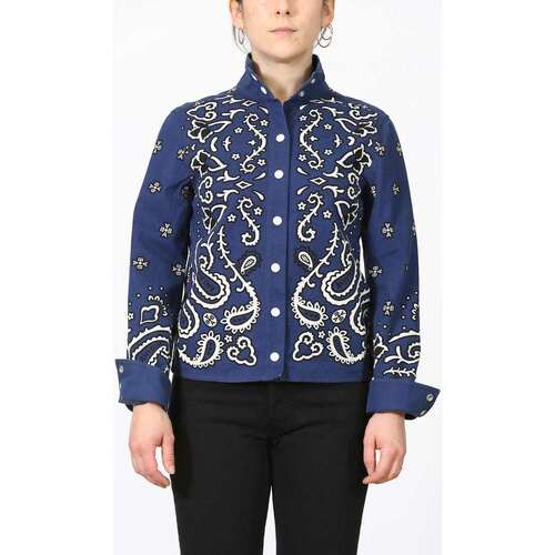 Vêtements Femme Vestes Scotch & Soda Allover Printed Bandana Workwear Jacket Bleu