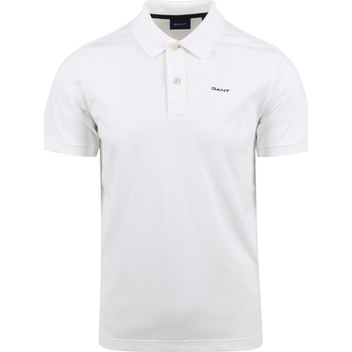Gant Polo Piqué Rugger Blanche Blanc - Vêtements T-shirts & Polos Homme  89,95 €