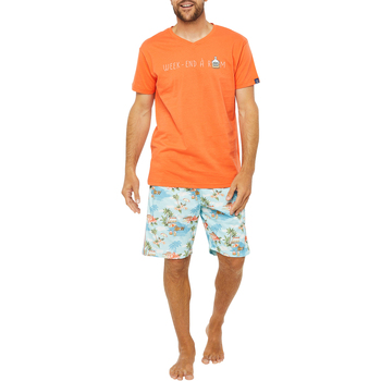 Vêtements Homme Pyjamas / Chemises de nuit Arthur Pyjama coton court Orange