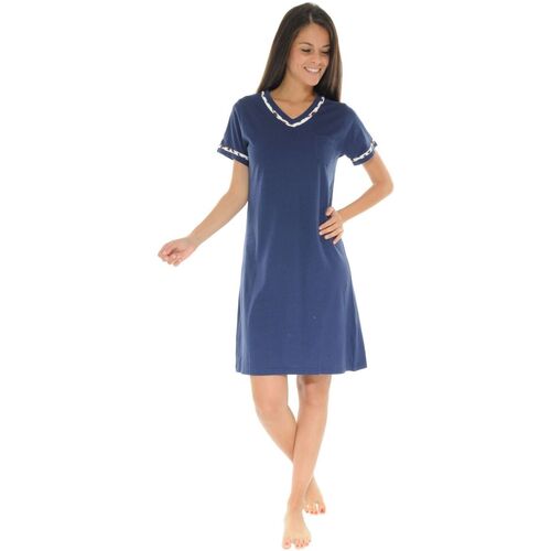 Vêtements Femme Pyjamas / Chemises de nuit Christian Cane CHEMISE DE NUIT BLEU VALIA Bleu