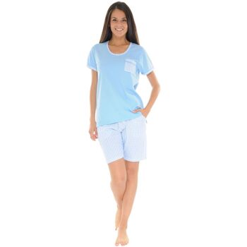 Vêtements Femme Pyjamas / Chemises de nuit Christian Cane PYJAMA COURT BLEU VIANELLE Bleu