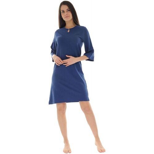Vêtements Femme Pyjamas / Chemises de nuit Christian Cane ROBE D'ETE LONGUE BLEU VIDIANE Bleu