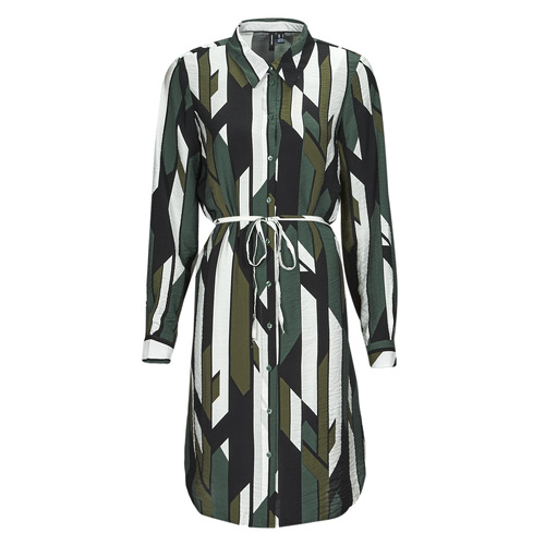 Vêtements Femme Robes courtes Vero Moda VMNUNA JOSIE LS SHORT Icons SHIRT Vert