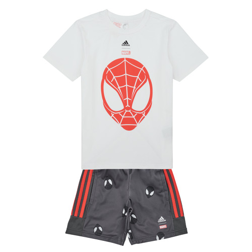 Vêtements Garçon Ensembles enfant Adidas AKH Sportswear LB DY SM T SET Blanc / Rouge