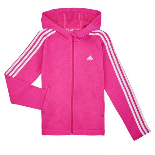 Vêtements Fille Sweats Adidas con Sportswear 3S FZ HD Fuchsia / Blanc