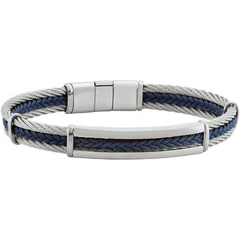 Montres & Bijoux Homme Bracelets Jourdan Bracelet homme  Ugo acier corde marine bleue Blanc