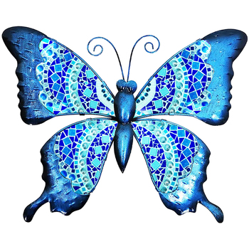 Maison & Déco Set 3 Baúl - Tabouret Signes Grimalt Ornement Mural Papillon Bleu