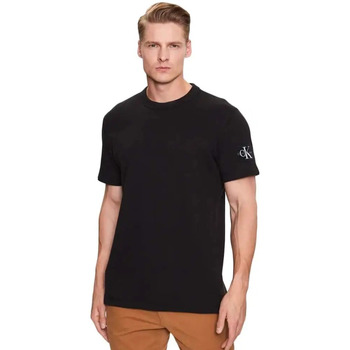 Vêtements Homme T-shirts cinzento manches courtes Calvin Klein Jeans Regular classic logo Noir