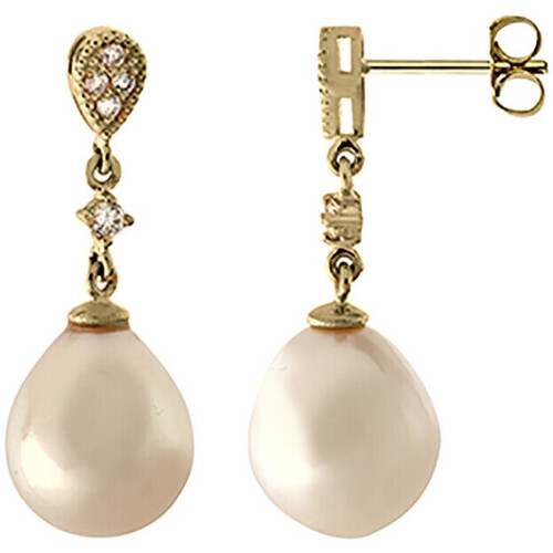 Montres & Bijoux Femme Boucles d'oreilles Brillaxis Boucles d'oreilles or perles de culture diamants

7 mm Jaune