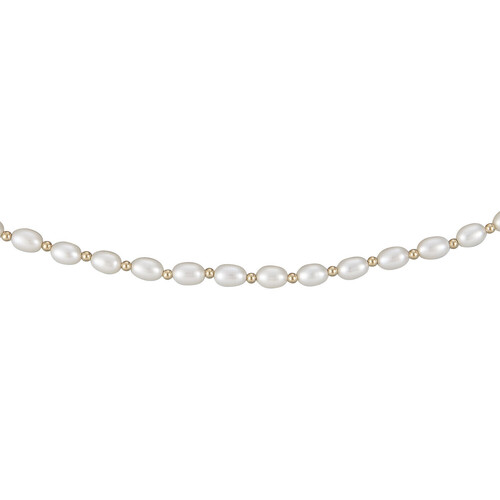 Montres & Bijoux Femme Colliers / Sautoirs Brillaxis Collier perles de culture olive 6/6.5 mm perles or Jaune