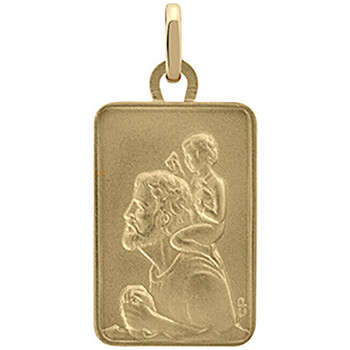 pendentifs brillaxis  médaille saint christophe or jaune 18 carats 