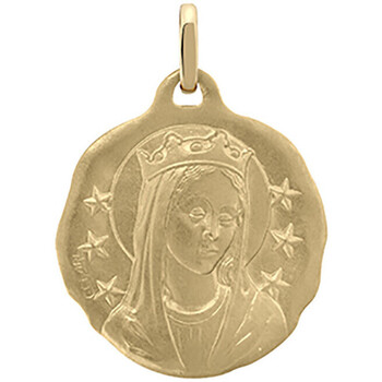 Montres & Bijoux Femme Pendentifs Brillaxis Médaille ronde vierge couronnée or jaune 18 carats Jaune