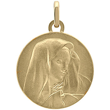 pendentifs brillaxis  médaille ronde vierge or jaune 18 carats 
