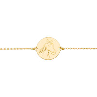 Montres & Bijoux Enfant Bracelets Brillaxis Bracelet or jaune médaille tête de cheval Jaune