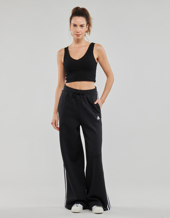 Vêtements Femme Pantalons de survêtement Adidas Sportswear 3S FT WIDE PT Noir / Blanc