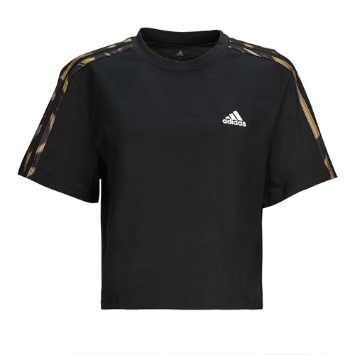 Vêtements Femme T-shirts manches courtes Adidas Gree Sportswear VIBAOP 3S CRO T Noir / Or