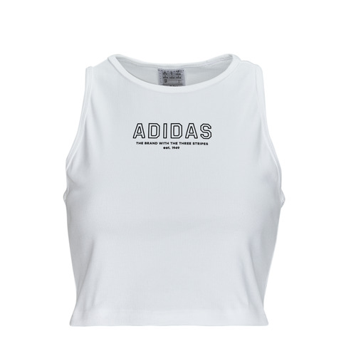 Vêtements Femme T-shirts manches courtes color Adidas Sportswear CROP TOP WHITE Blanc