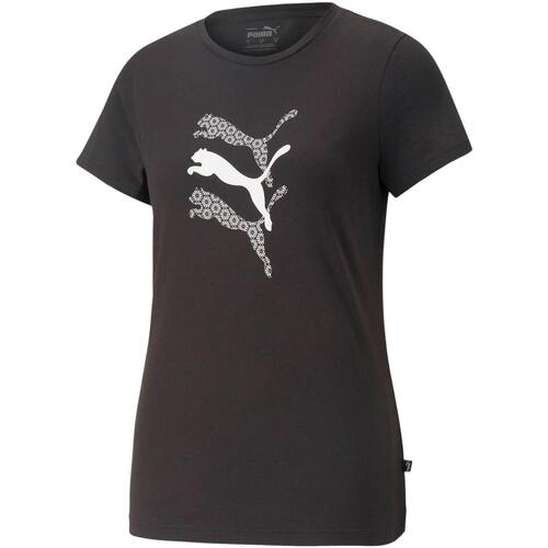 Vêtements Femme T-shirts manches courtes qui Puma W grafs laser cut tee Noir