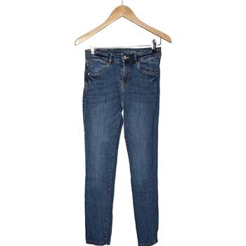 Vêtements metallic Pantalons Promod pantalon slim metallic  34 - T0 - XS Bleu Bleu