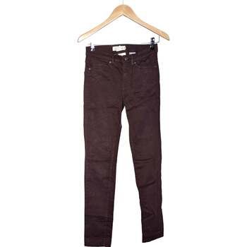 jeans h&m  jean slim femme  34 - t0 - xs marron 