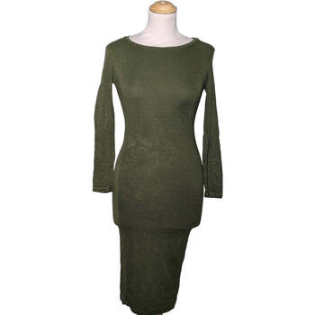 robe bershka  robe mi-longue  34 - t0 - xs vert 