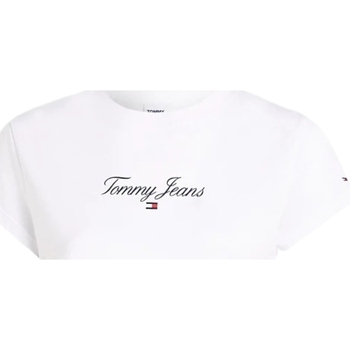 Vêtements Femme T-shirts & Polos Tommy Jeans T shirt femme Tommy Hilfiger Ref 60379 YBR Blanc Blanc