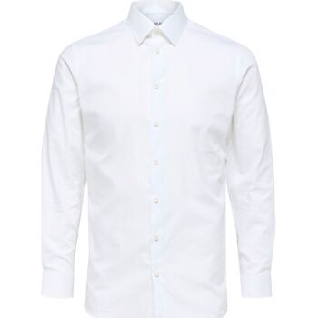 Vêtements Homme Chemises manches longues Selected 16080200 METHAN-BRIGHT WHITE Blanc