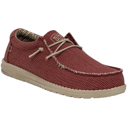 Chaussures Homme Mocassins HEY DUDE Wally Braided Rouge