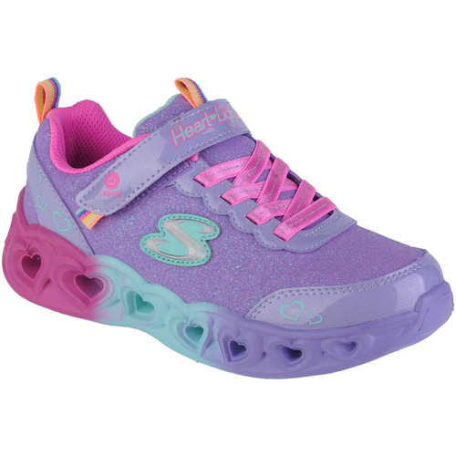 Chaussures Fille Baskets basses Skechers Heart Lights - Colorful Joyful Violet