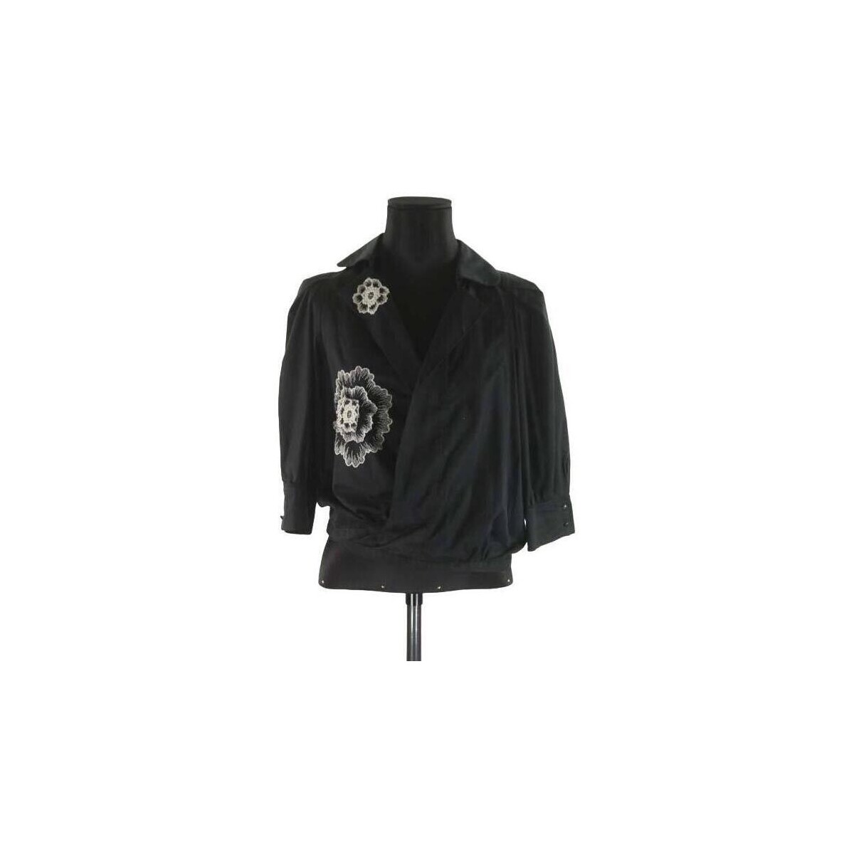 Vêtements Femme check-print belted shirt dress Blouse en coton Noir