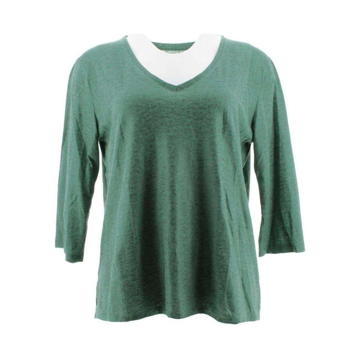 Vêtements Femme Débardeurs / T-shirts sans manche Majestic Filatures T-shirt en lin Vert