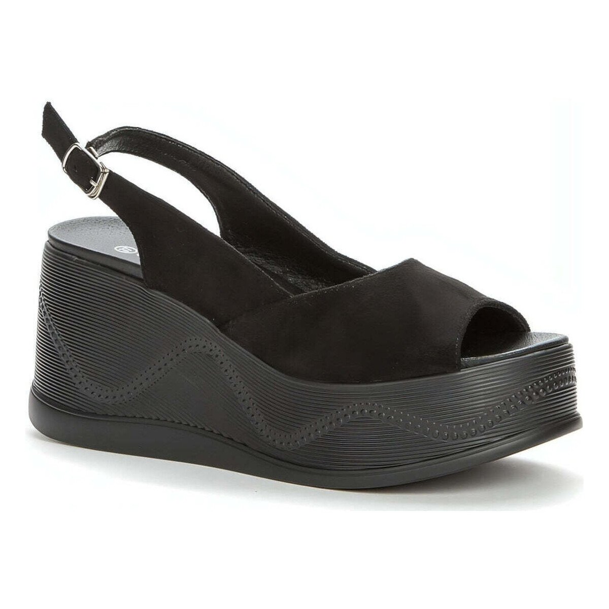Chaussures Femme Sandales sport Grunberg black casual open sandals Noir