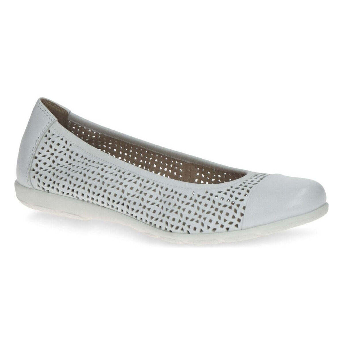 Chaussures Femme Ballerines / babies Caprice white nappa casual closed ballerinas Blanc